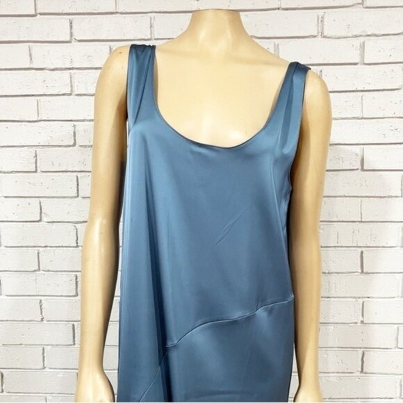 Zara Women’s Satin Effect Faded Blue Dress - Picture 2 of 6